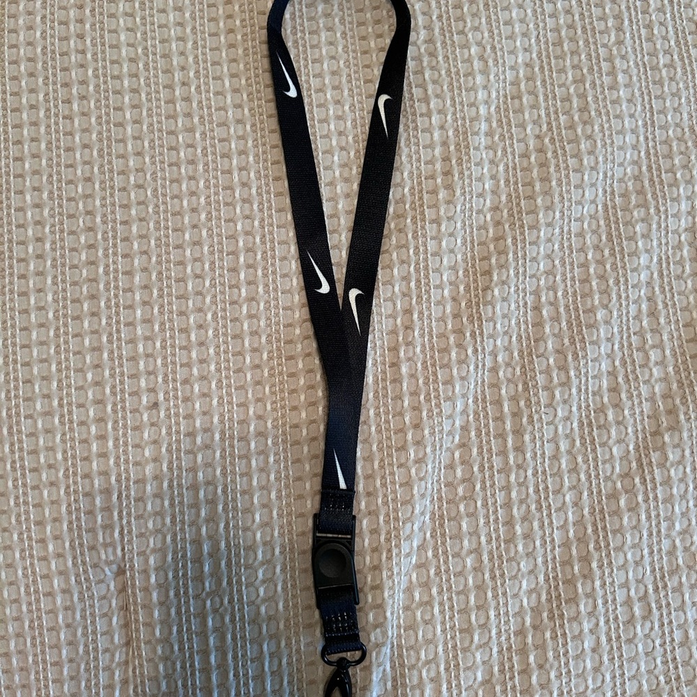 Nike Black Lanyard with White Logo